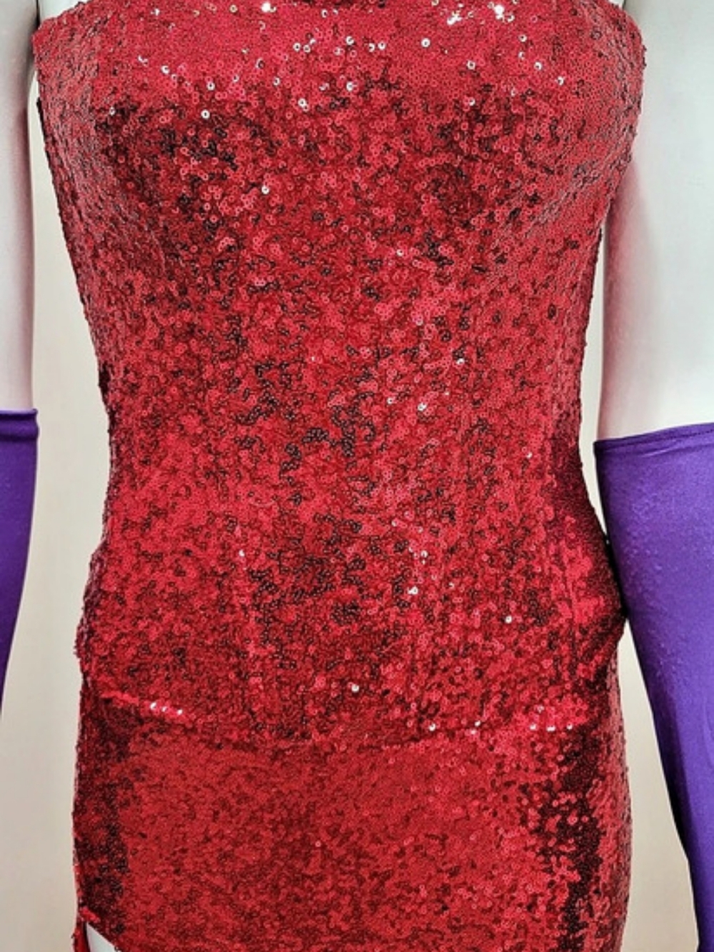 Confidential Society - Jessica Rabbit Theme Two-piece Corset Set, Gloves, Wig